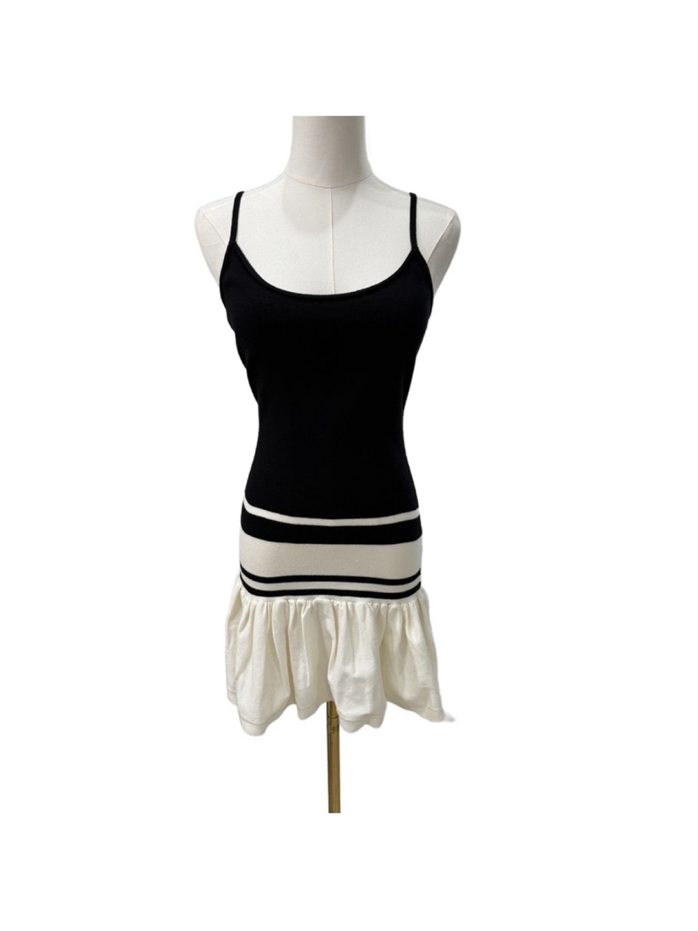 NWOT Meshki Black and White Sleeveless Knit Mini Dress | Size M | Never Worn